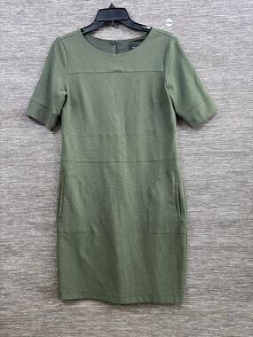 Reserved Bodycon Mini Dress Womens Size EU 36 US 6 Olive Green Short Sleeve